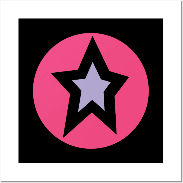 Small Lavender Star Pink Circle Graphic Wall Art by ellenhenryart